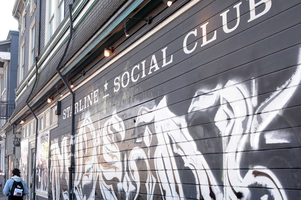 The exterior of Starline Social Club is photographed on Feb. 1, 2021.