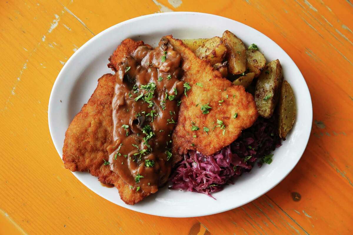 A German favorite dish, Jager Schnitzel. Over the last few years, Chris Snider worked closely with his father, Ron Snider, on reviving the restaurant, Krause's Cafe, a New Braunfels staple. Ron passed away last year and Chris continues his legacy. Snider took over operations of Krause's in 2017.