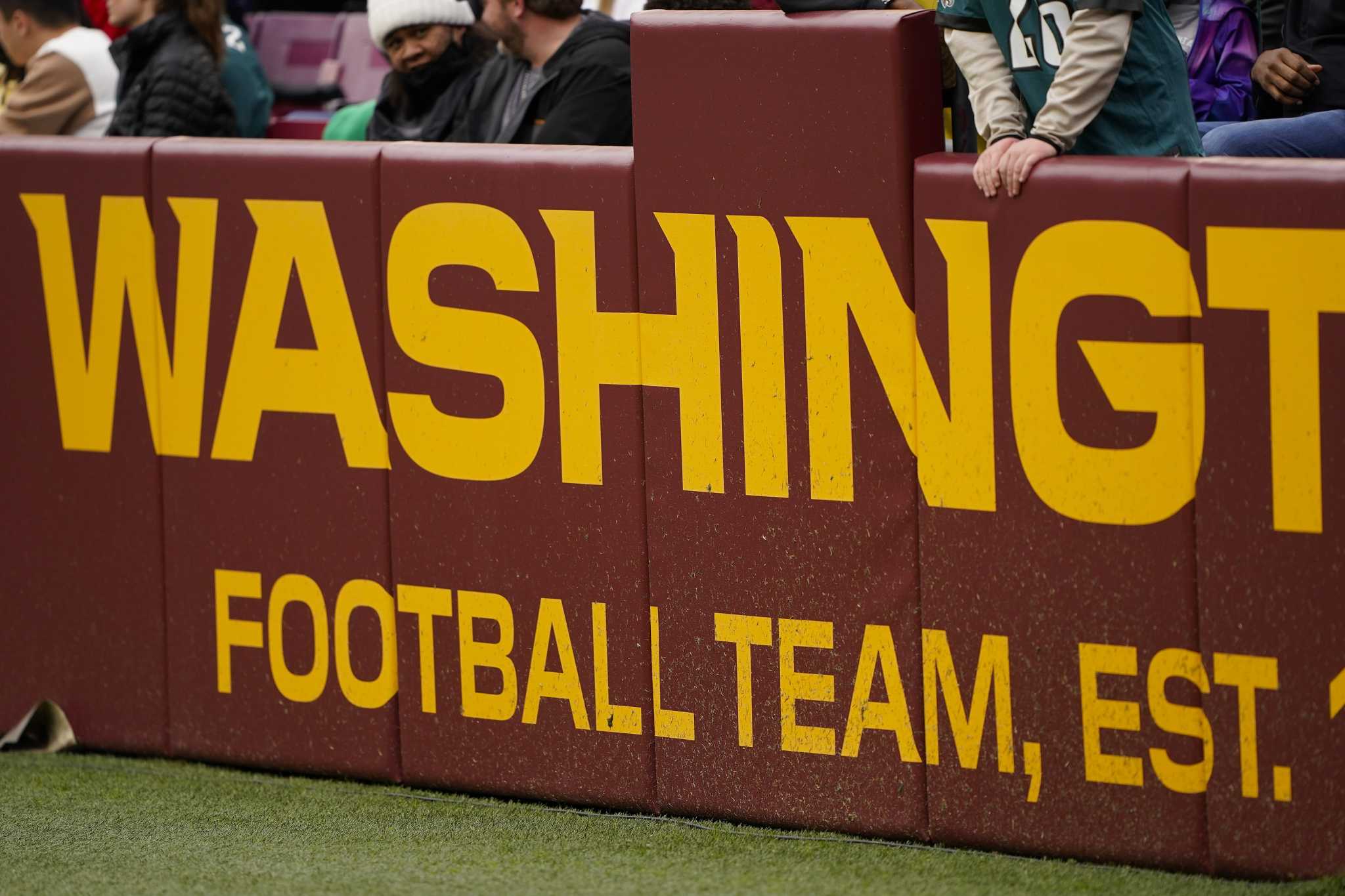 Washington Commanders jerseys are displayed at an event to unveil the NFL  football team's new identity, Wednesday, Feb. 2, 2022, in Landover, Md. The  new name comes 18 months after the once-storied