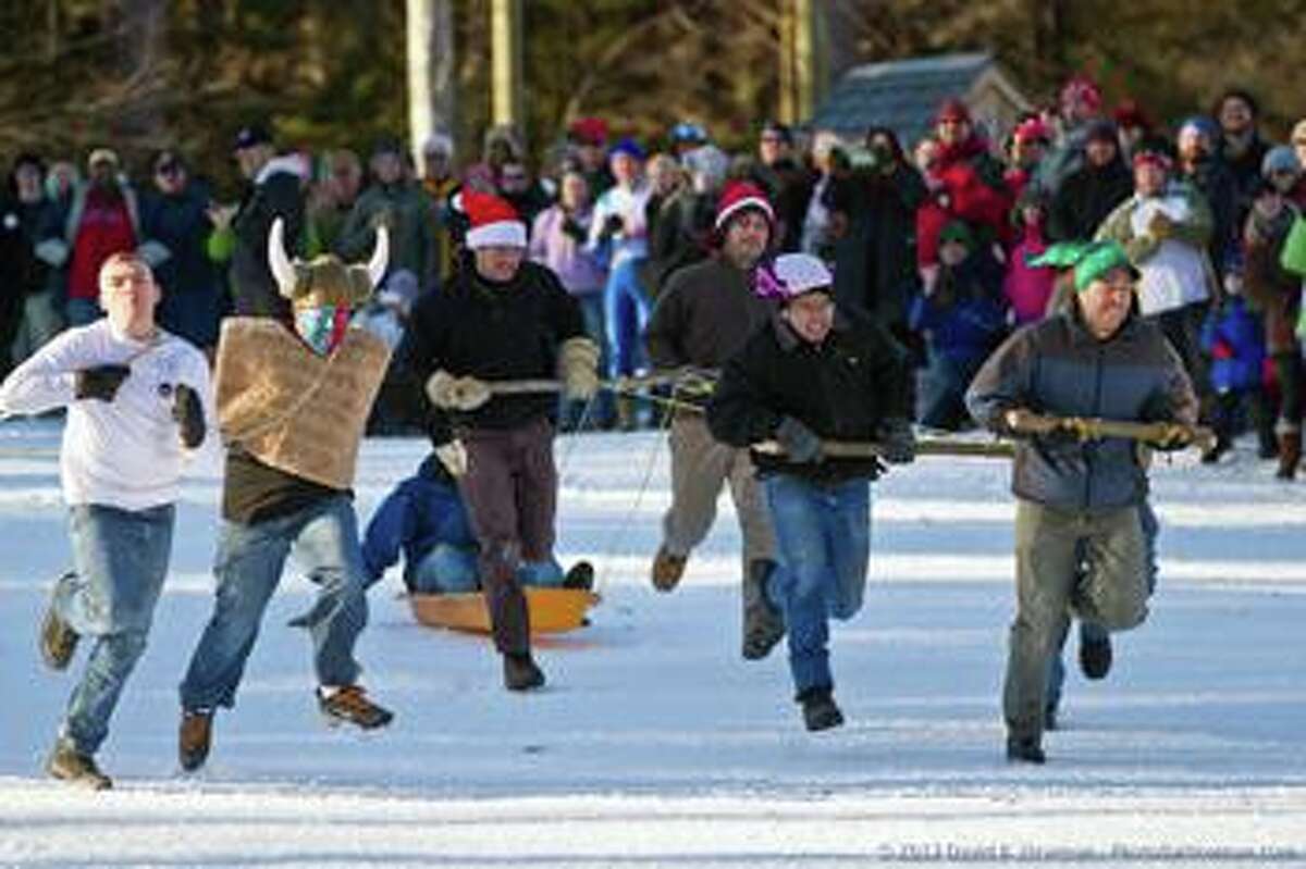 Part of Salisbury Winter Sports Association’s Jumpfest Feb. 11-13 is the Human Dog Sled Race, set for Friday night.
