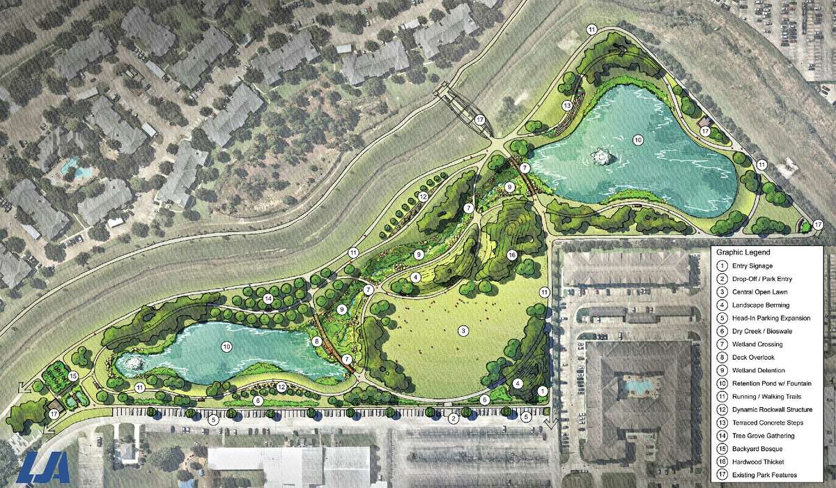 This rendering shows expansion plans for Rick Rice Park.