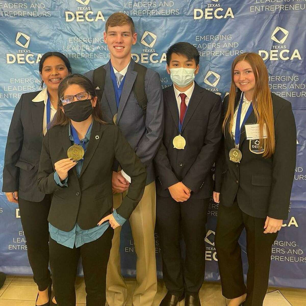 Pearland High School students are headed to the DECA State Career Development Conference Feb. 24-26 in Houston after success at a district competition in January. Courtesy Pearland Independent School District.