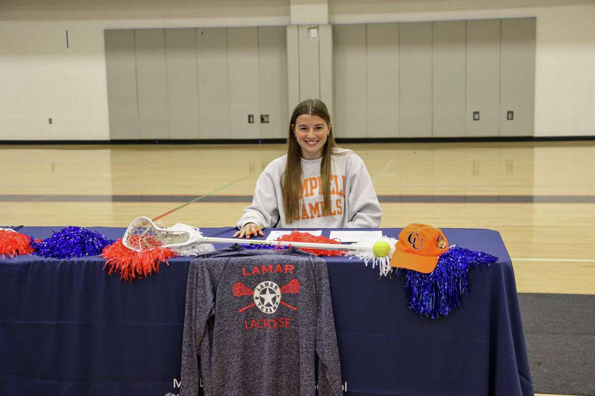 Lamar's Sasha Arlinghaus signed her National Letter of Intent to play lacrosse at Campbell University during a National Signing Day ceremony at the school's gym on the morning of Feb. 2.