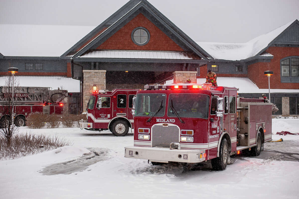 The Midland Fire Department responds to a kitchen fire at the Midland Country Club on Feb. 2, 2022.