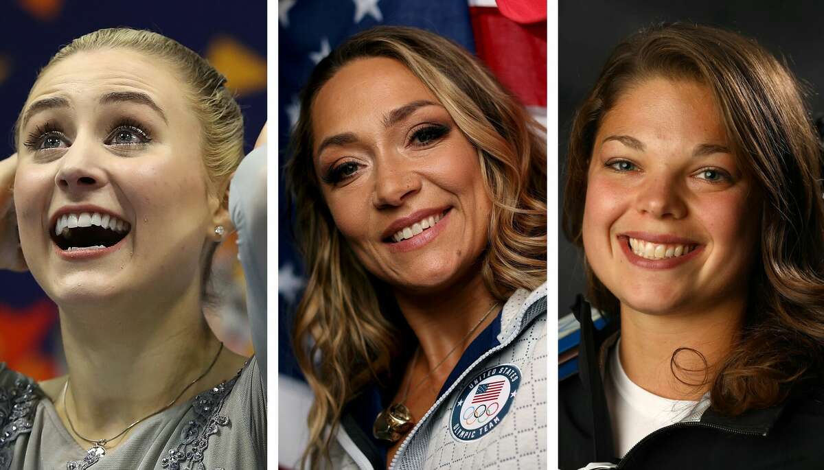 Ashley Cain-Gribble (left), Katie Uhlaender (center) and Ashley Caldwell all have Texas ties and will be competing in the 2022 Winter Olympics.