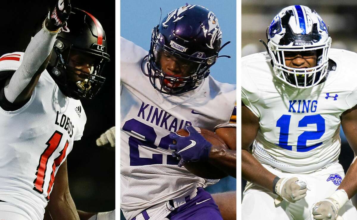 Langham Creek's Jaquaize Pettaway (left), Kinkaid's Micah Bell (center) and C.E. King's Dylan Spencer are some of the top recruits from Houston in the Class of 2023.