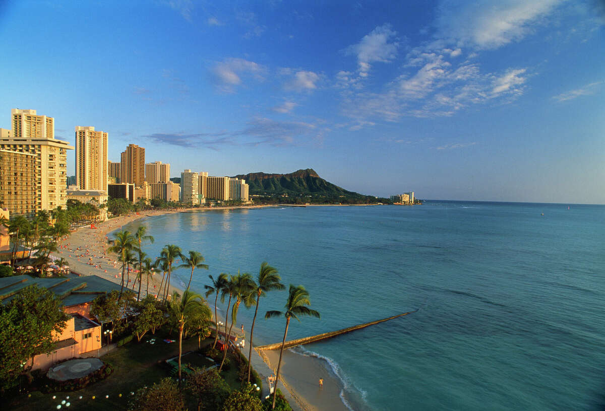 Waikiki Beach in Honolulu, Hawaii. 