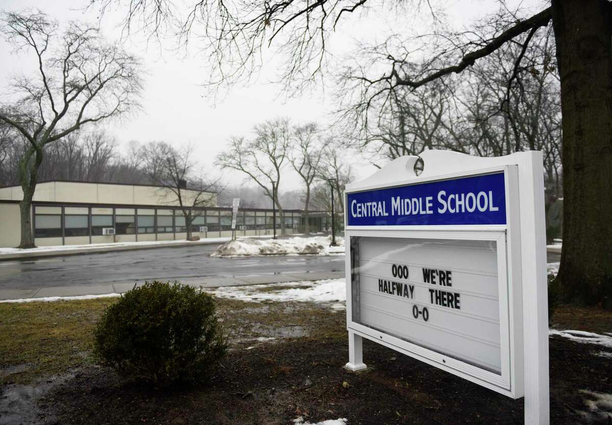 Central Middle Schooll in Greenwich, Conn., photographed on Thursday, Feb. 3, 2022.