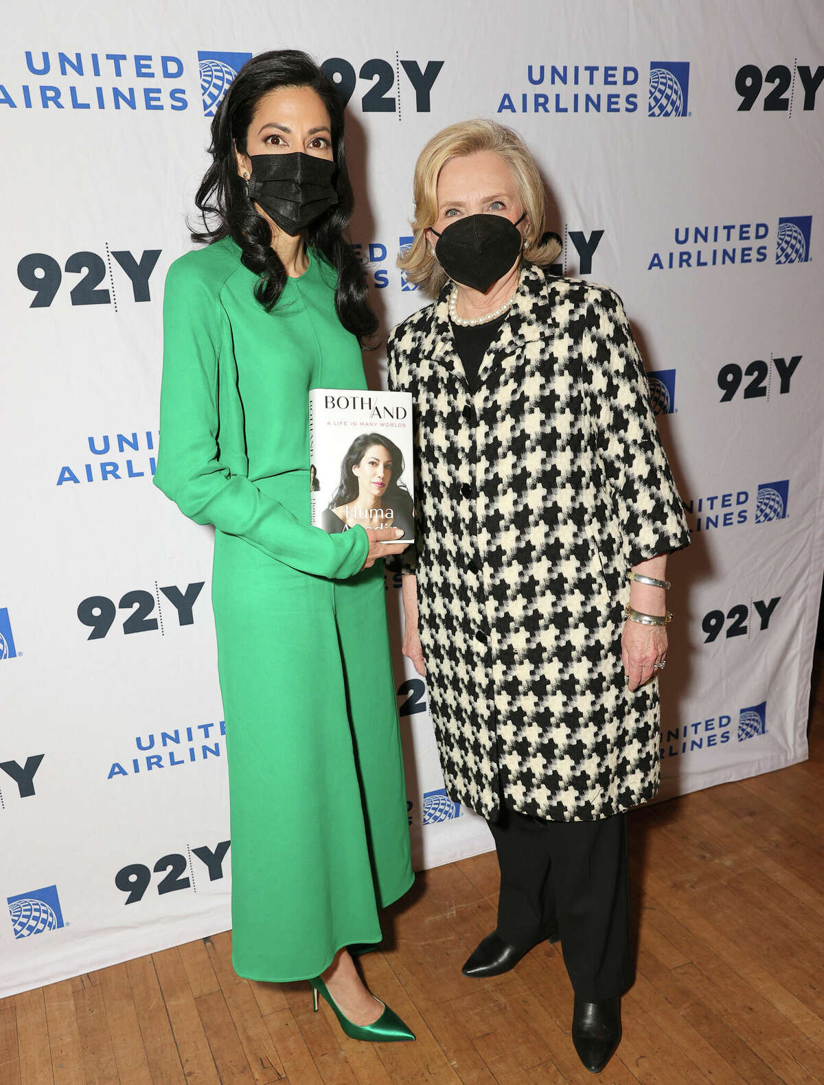 NEW YORK, NEW YORK - NOVEMBER 04: Huma Abedin and Hillary Clinton attend Huma Abedin In Conversation With Hillary Clinton at 92nd Street Y on November 04, 2021 in New York City. (Photo by Theo Wargo/Getty Images)