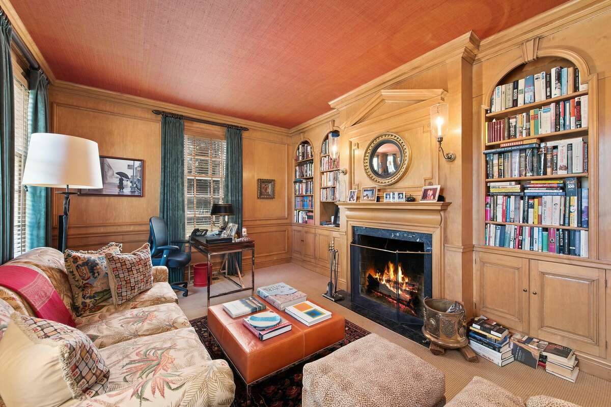 The office or library in the home on 131 Pecksland Road in Greenwich, Conn. 