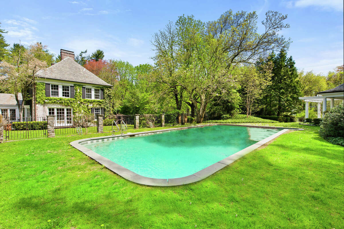 The pool and pool house part of the home on 131 Pecksland Road in Greenwich, Conn. 
