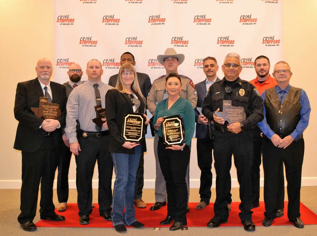 Midland Crime Stoppers 38th Annual Award Banquet award recipients. 