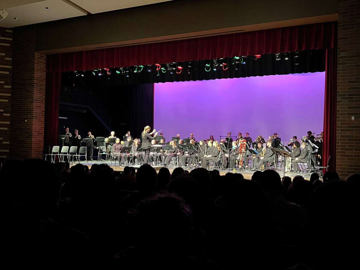 The Stephen F. Austin State University Wind Ensemble stopped by Crosby High School to present a concert for students and talk to the students about college life at the school.