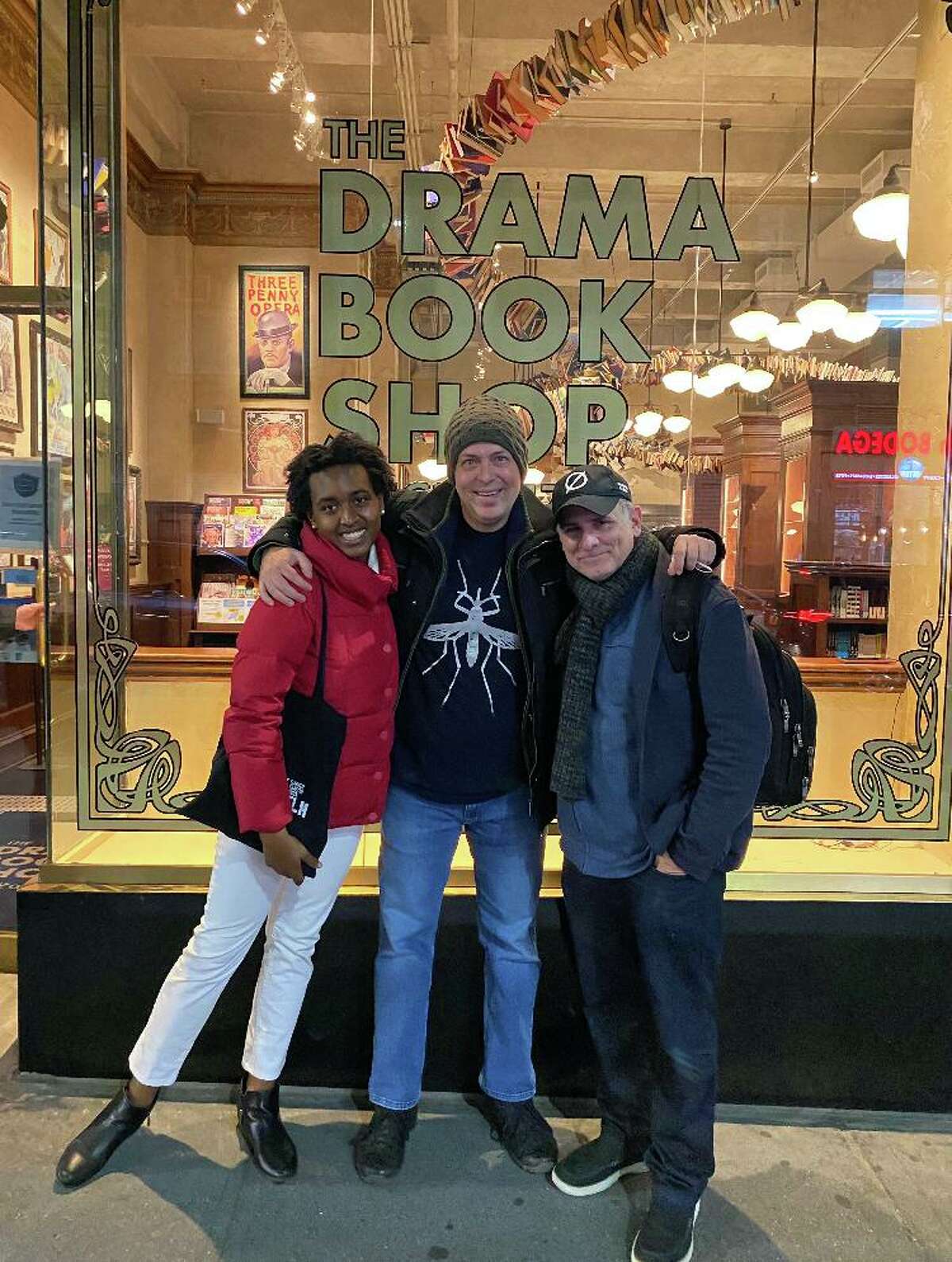 Thrown Stone Theatre Company has launched a playwriting fellowship for the first time. Pictured is inaugural fellow Phanésia Pharel, left, with Thrown Stone’s Co-Artistic Directors Jonathan Winn and Jason Peck.