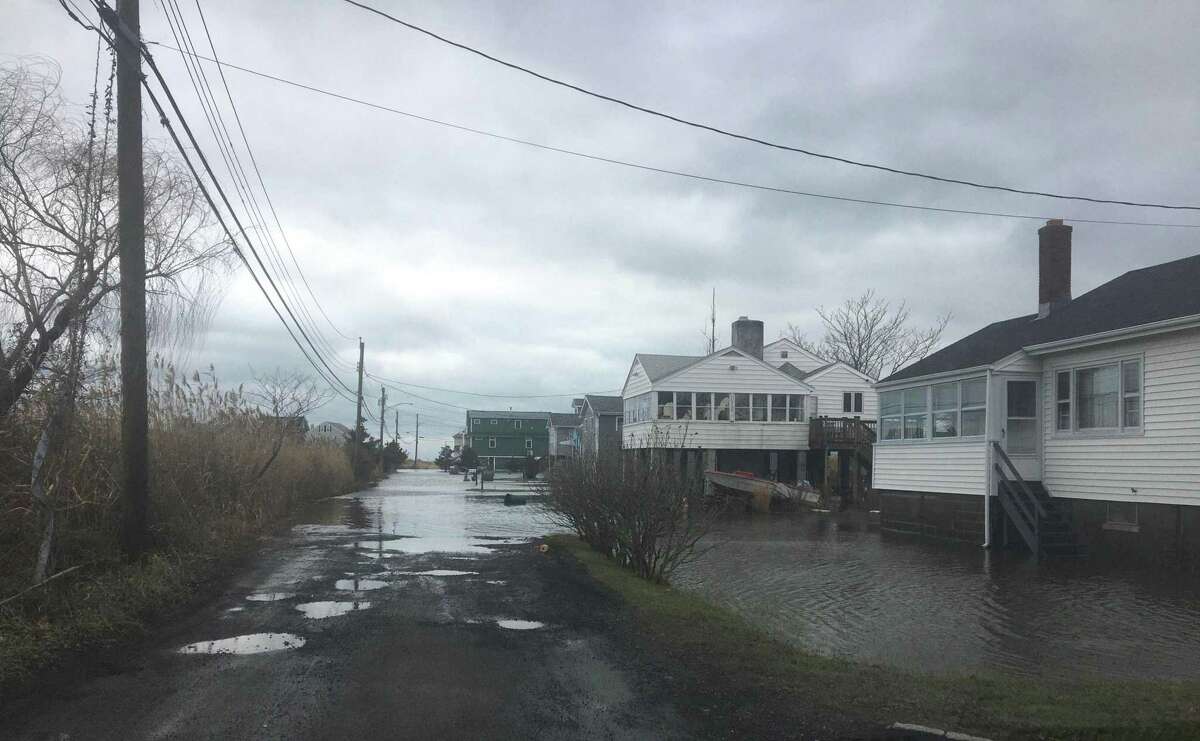Coastal flooding in East Haven after a storm on Jan. 17, 2022.