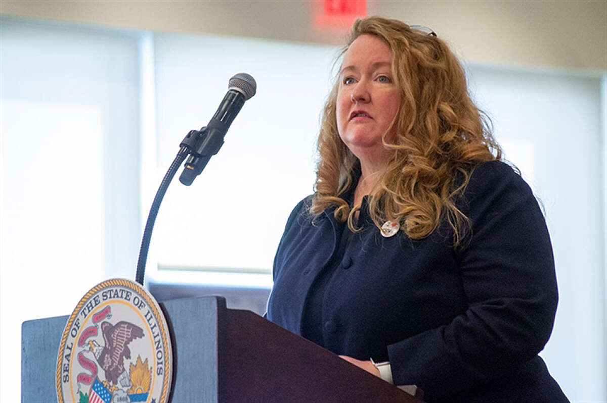 Theresa Eagleson, director of the Illinois Department of Healthcare and Family Services, speaks last year at an event in Springfield. The Department of Healthcare and Family Services is proposing an overhaul of the way nursing homes are funded in the state.