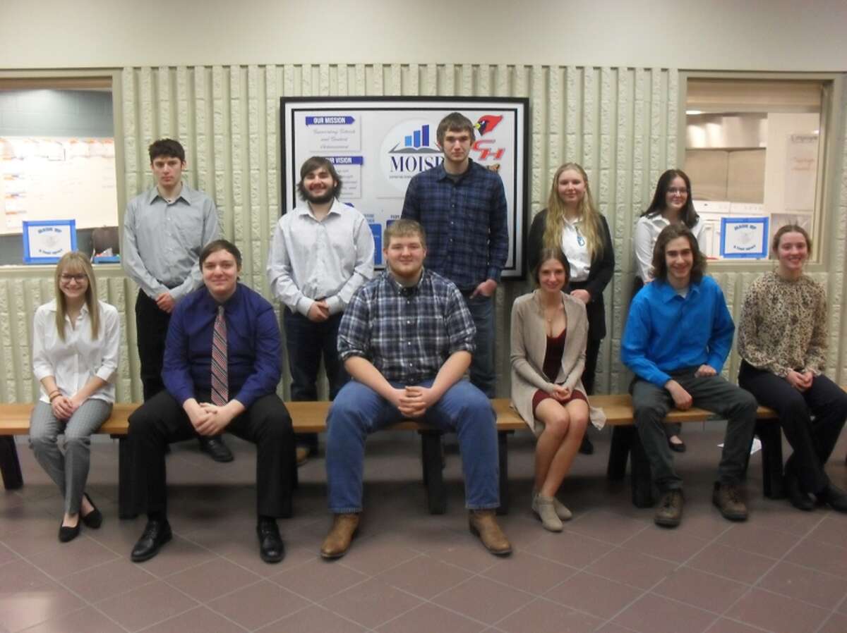 PM group outstanding students: Front row left to right: Rebeca Allers – CNA, Ryan Beach – IT, Kyle Crusan – Engineering, Grace Currie – Culinary, Alden Goltz – Diesel Tech, Christina Malackanich – Public Safety. Back row left to right:  Logan Newville – Graphics, Levi Schuberg – Construction, Thaddeus Szymanski – Welding, Skylynn VanZyl – Fire, Mackenzie Wright – Allied Health. Not Pictured:  Jon Snavely – Automotive, Adriana Mounce - Cosmetology