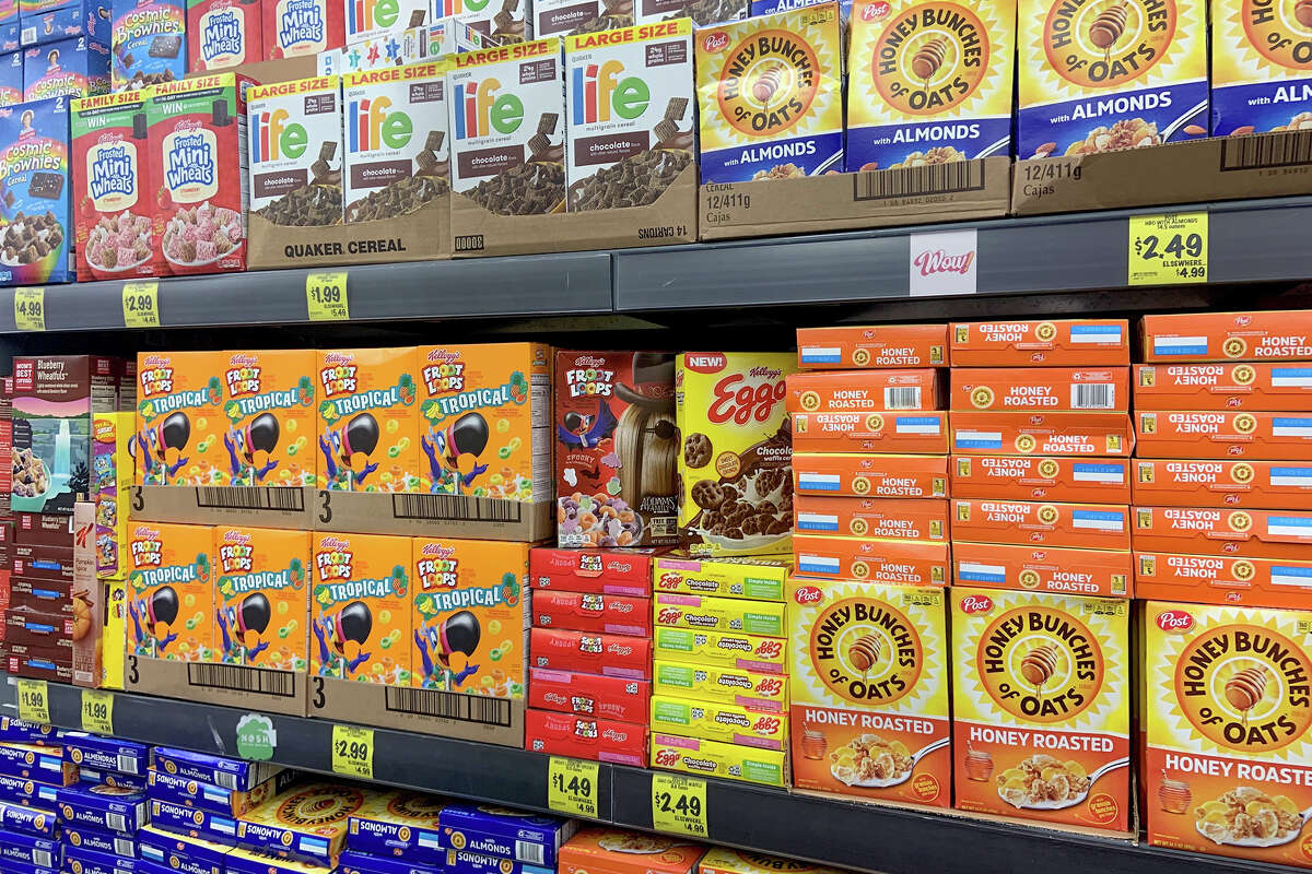 The cereal aisle at Grocery Outlet in San Francisco on Feb. 2.