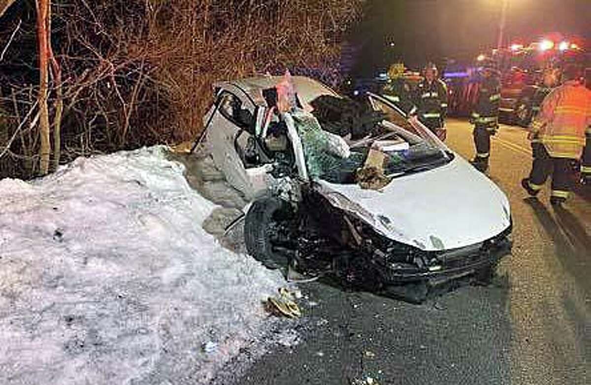 Ansonia firefighters freed two people trapped in car after crash