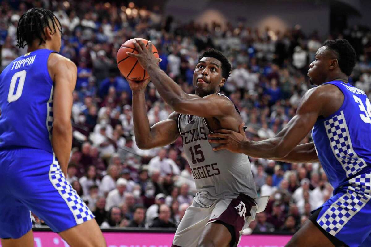A six-game losing streak, including a home setback to Kentucky on Jan. 19, has made a 15-2 start a faint memory for Texas A&M and forward Henry Coleman III (15).