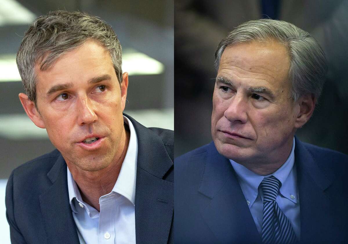 Beto O'Rourke, left, who is running for governor of Texas, and current Texas Governor Greg Abbott, right.