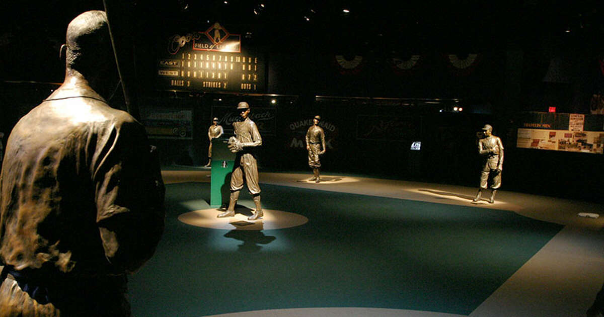 The Field of Legends is an iconic exhibit at the Negro Leagues Baseball Museum in Kansas City.