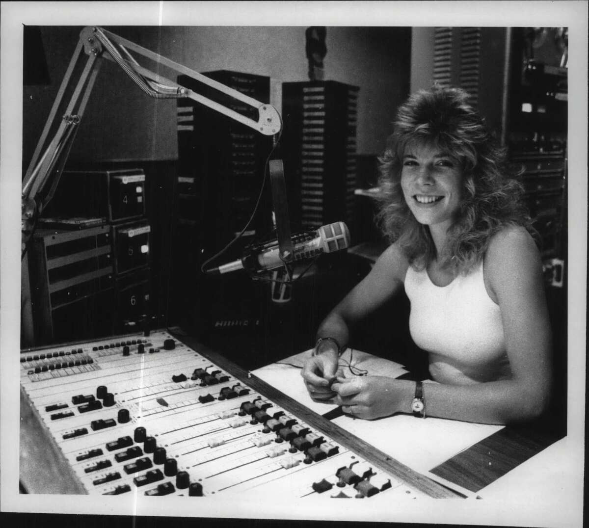 WGY-Fm, Ballstown Road, Niskayuna, New York - Cindy McMullen, new morning host. September 02, 1989 (Paul D. Kniskern, Sr./Times Union Archive)