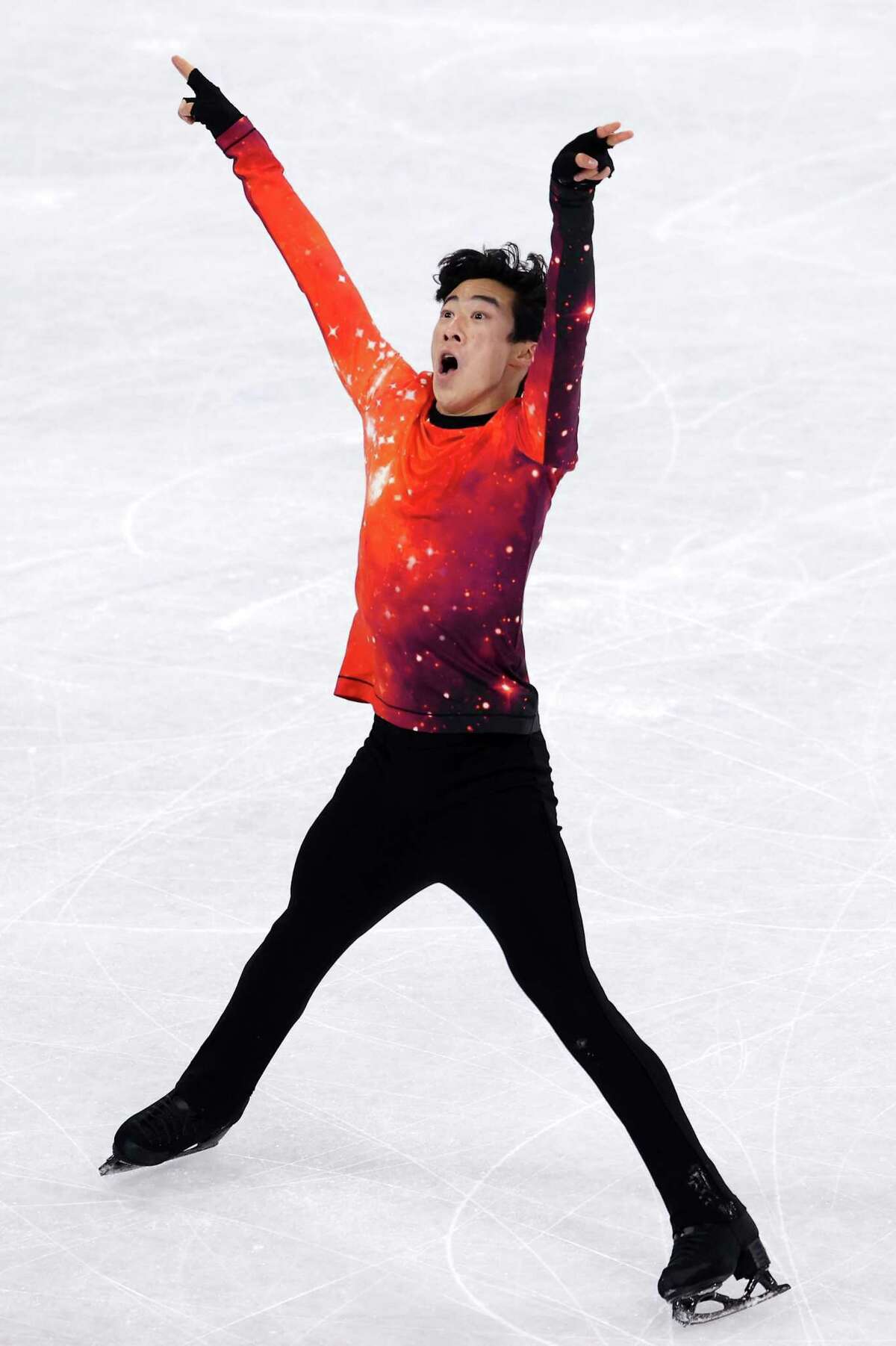 BEIJING, CHINA - FEBRUARY 10: Nathan Chen of Team United States skates during the Men Single Skating Free Skating on day six of the Beijing 2022 Winter Olympic Games at Capital Indoor Stadium on February 10, 2022 in Beijing, China. (Photo by Catherine Ivill/Getty Images)