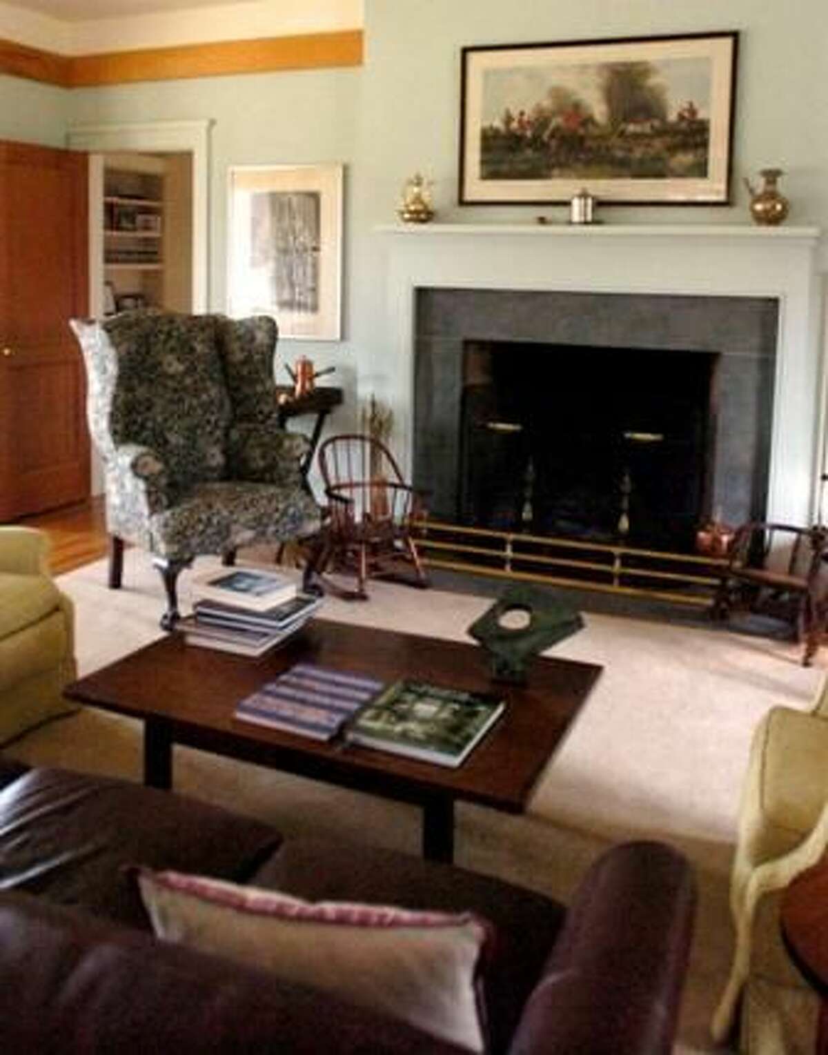 A sitting room with fireplace. Photo by Laurie Gaboardi.