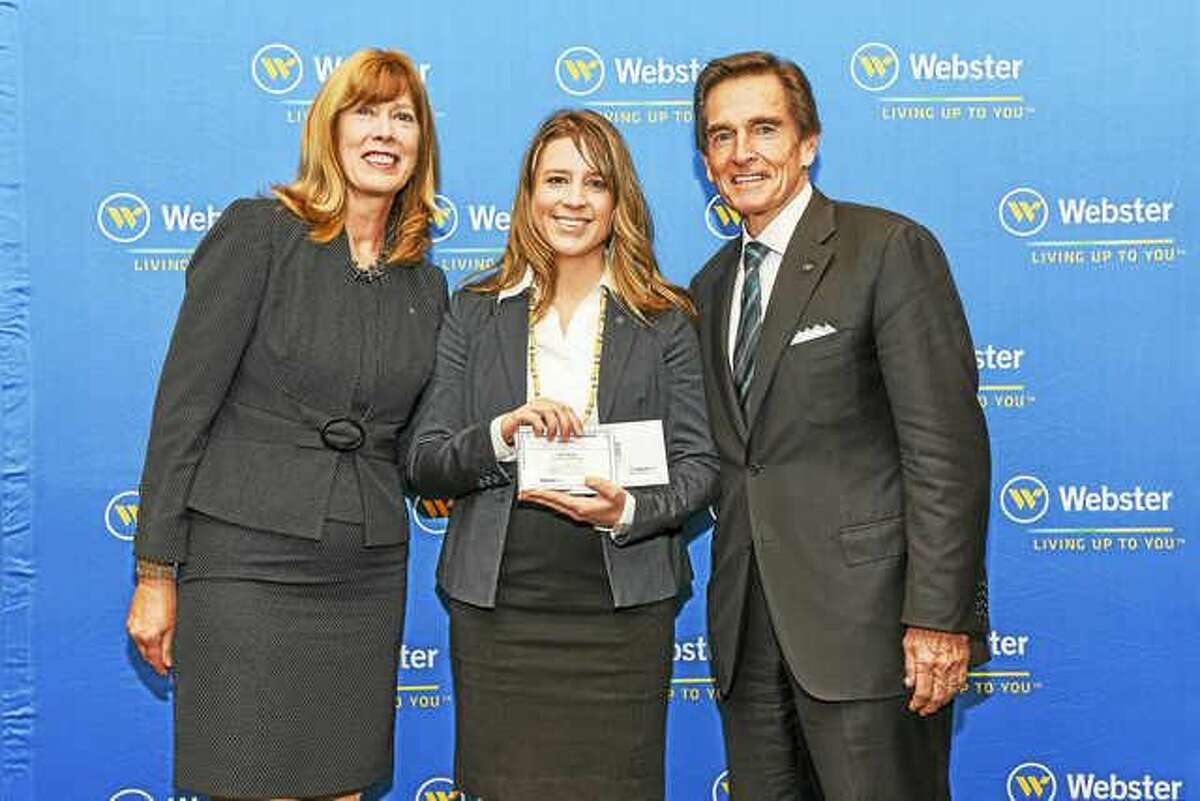 Contributed photo From left, Kathy Luria, senior vice president, philanthropy at Webster, Kristi Kahn, and Jim Smith, chairman and CEO at Webster.