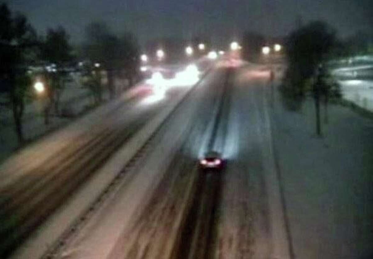 A screenshot of a CTDOT traffic camera view of Route 2 at Exit 5A, High Street, in East Hartford, Conn., on Monday, Feb. 1, 2021.