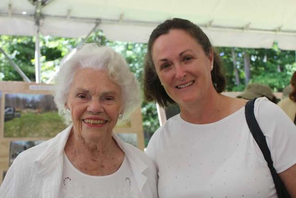 Photo by Karen ChaseDorothy Barnum Venter and her granddaughter Cammy Roffe. Mrs. Venter will be 101 on Sept 7, and her grandfather owned the farm that was sold to be the Girl Scout Camp in Kent.