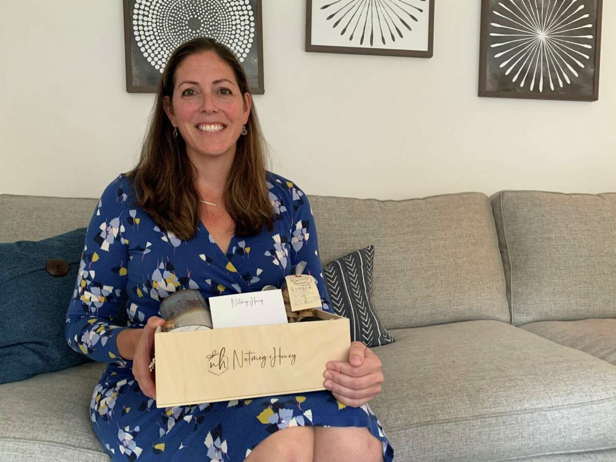 Jordan Abbott of West Hartford started Nutmeg + Honey, an online business that curates gift boxes from over 45 different Connecticut businesses.
