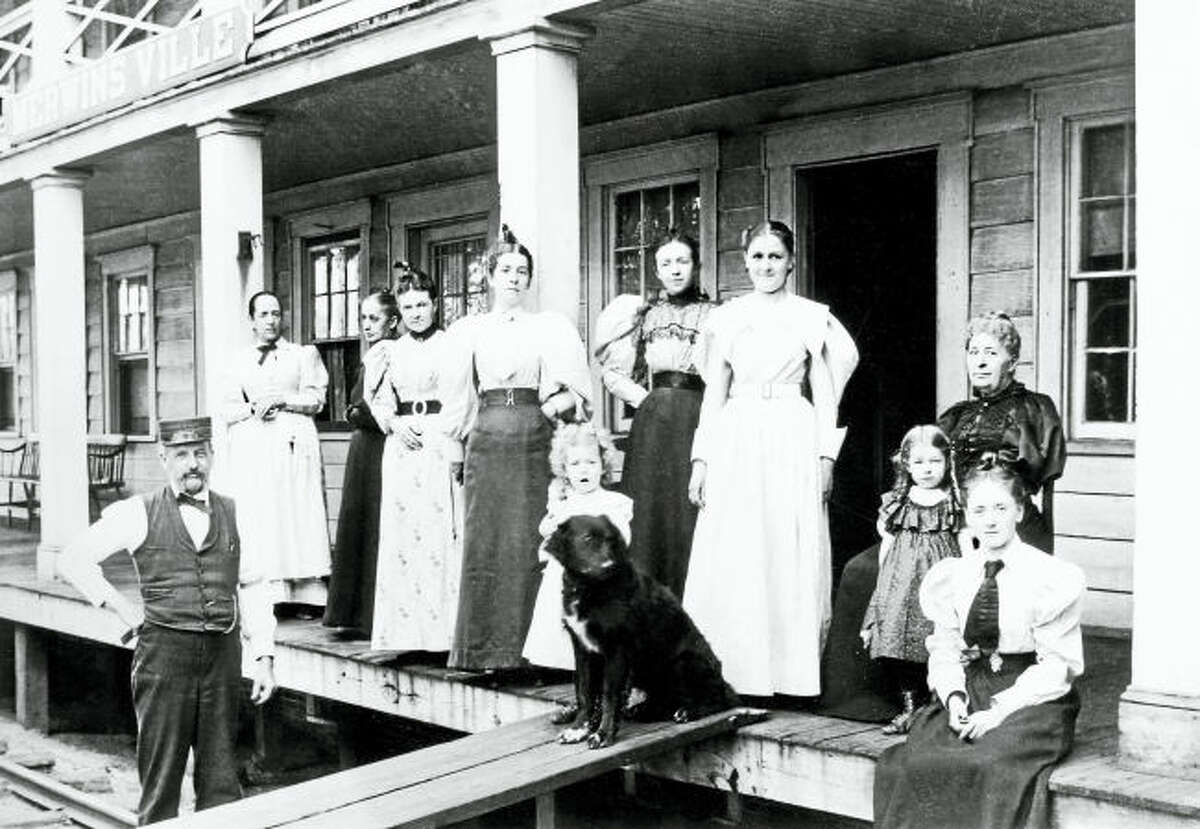 Photo courtesy of the Merwinsville Hotel Restoration, Inc. Stationmaster Ed Hurd, his family, and employees of the Hotel from around 1895.