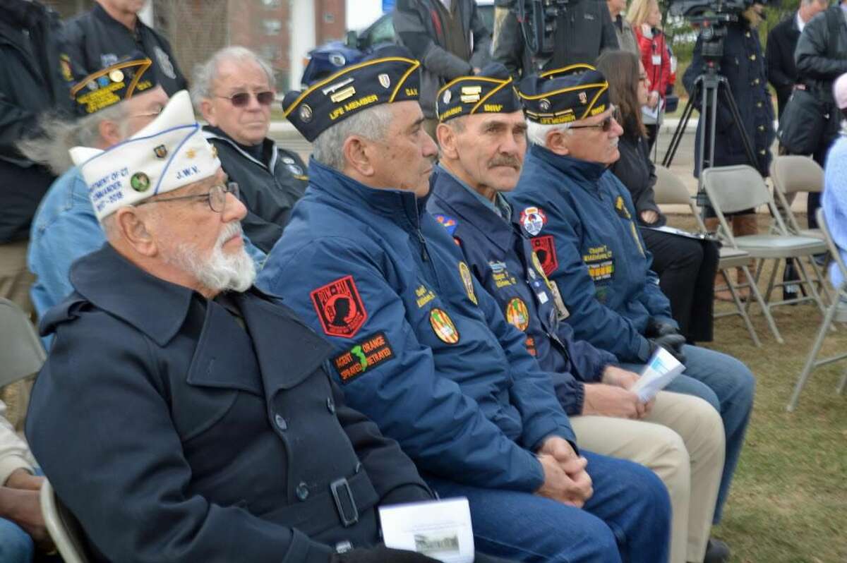 Veterans of various wars attended Tuesday’s groundbreaking on Bow Lane in Middletown.