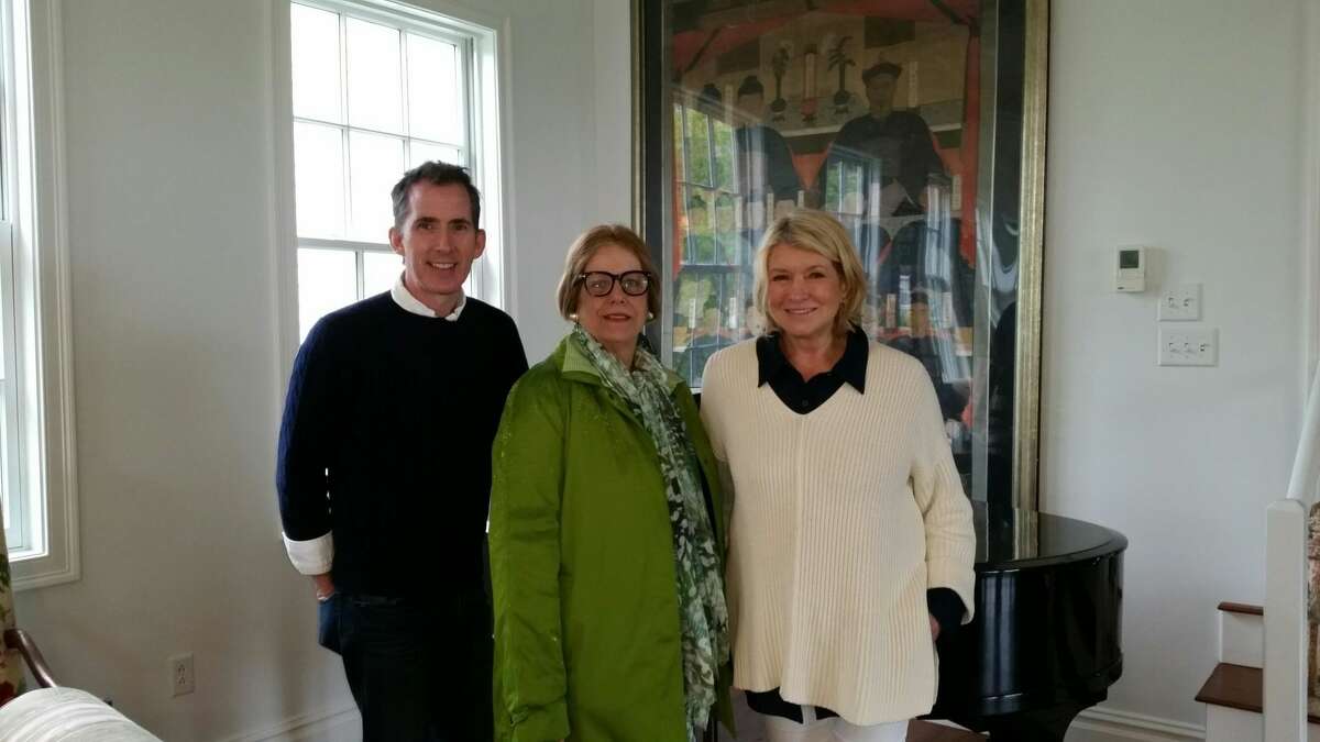 From left to right, Kevin Sharkey, Martha Stewart’s co-author of the book “Martha’s Flowers: A Practical Guide to Growing, Gathering, and Enjoying,” LionRock owner Elaine LaRoche and lifestyle celebrity and businesswoman Martha Stewart.