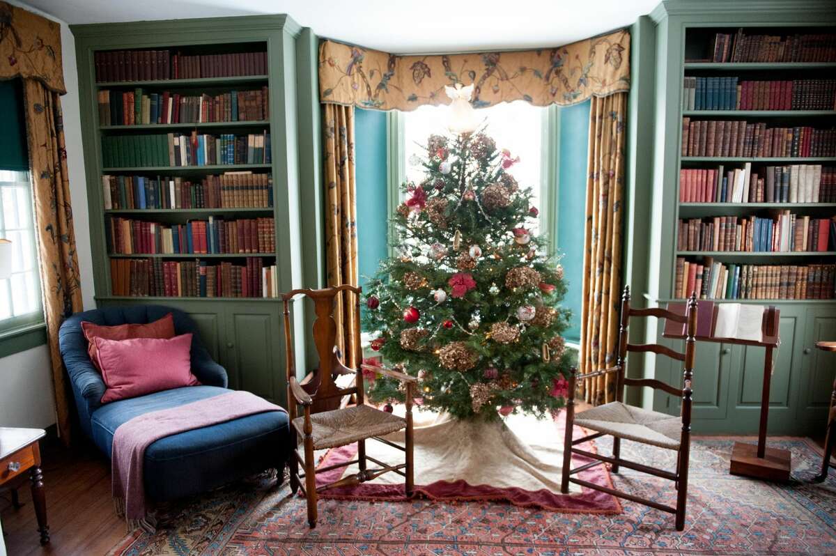 The Christmas tree in the parlor at the Bellamy-Ferriday house.