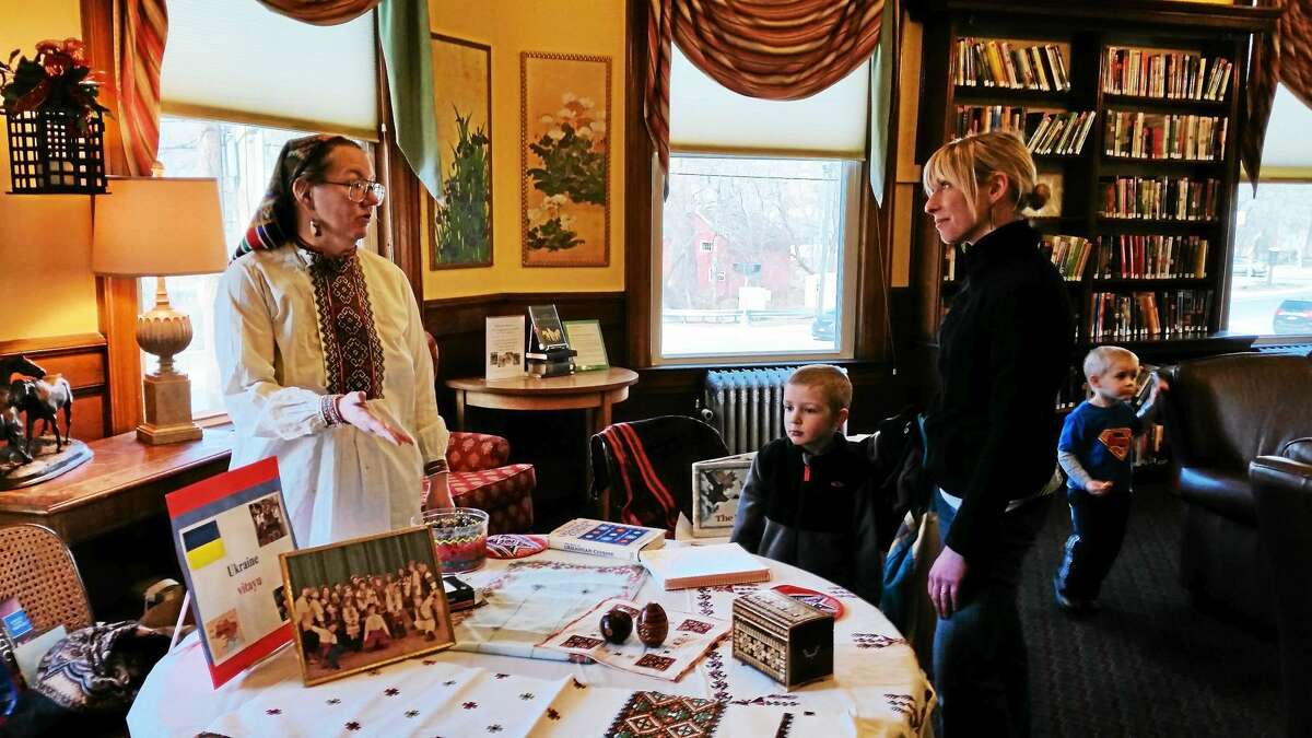Ukrainian arts and crafts were displayed at program at The Beardsley & Memorial Library.
