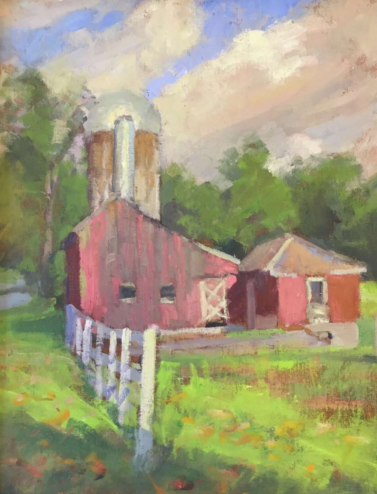 “Barn in South Kent” oil on canvas, one of the many paintings included in Susan Grisell’s exhibit People, Places and Things. The paintings will be on display from Jan. 15 to Feb. 29 in the Kent Memorial Library’s temporary gallery.