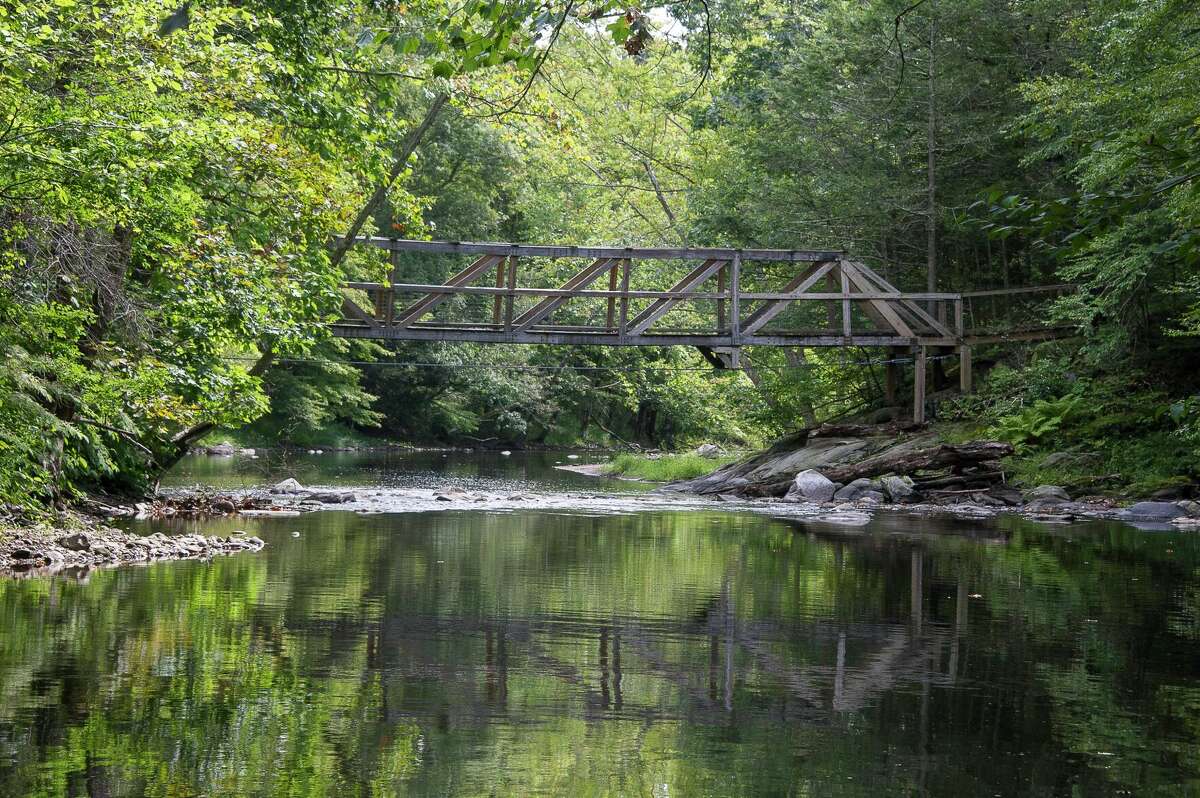 After 30 years of use, Volunteers Bridge that connects the Roxbury Land Trust’s Orzech and River Road Preserves has now been closed for safety purposes.