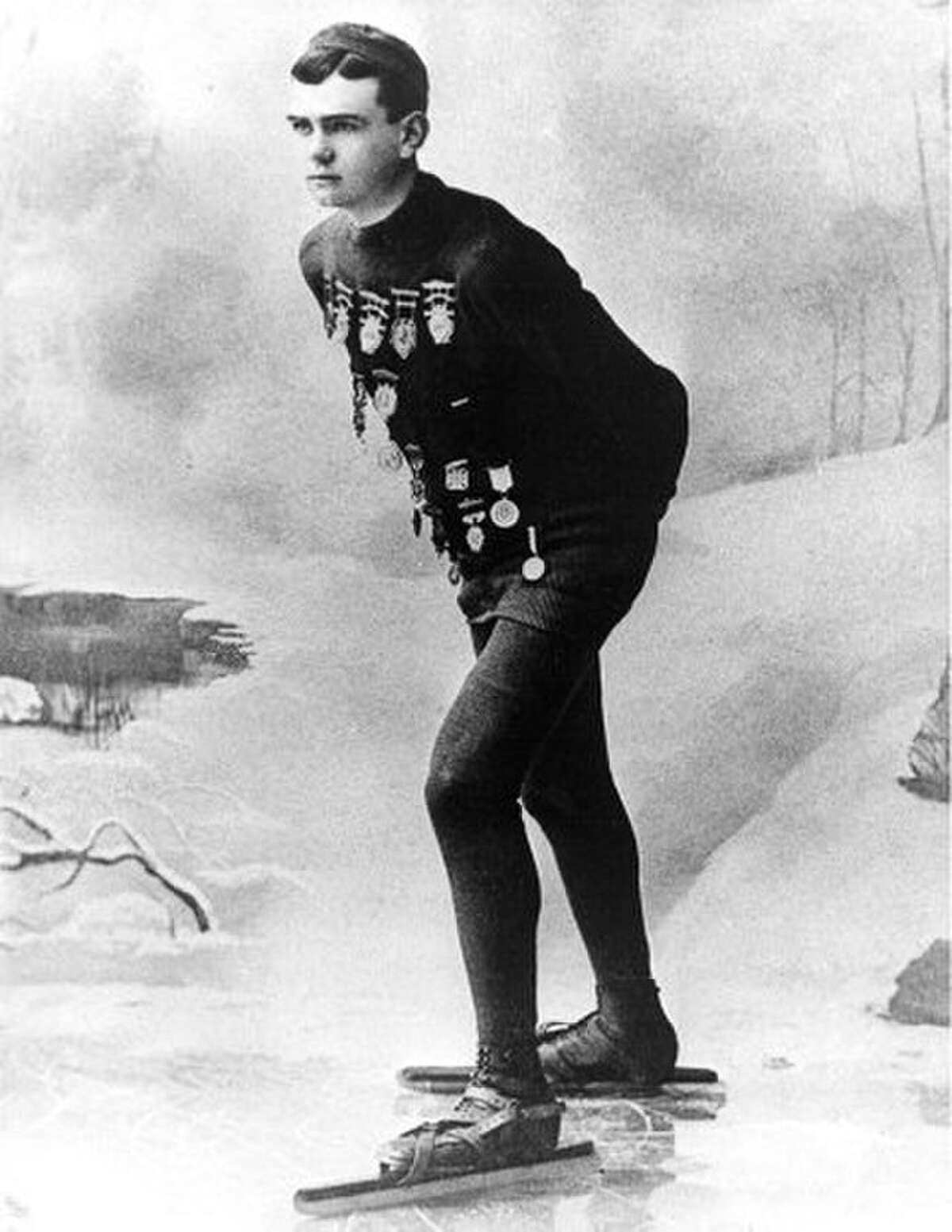 The decorated Joseph Donoghue, part of a speedskating family from Newburgh, was known for skating with longer irons than those used by other skaters in the late 1800s. That equipment innovation came courtesy of his father and helped Donoghue become world champion.