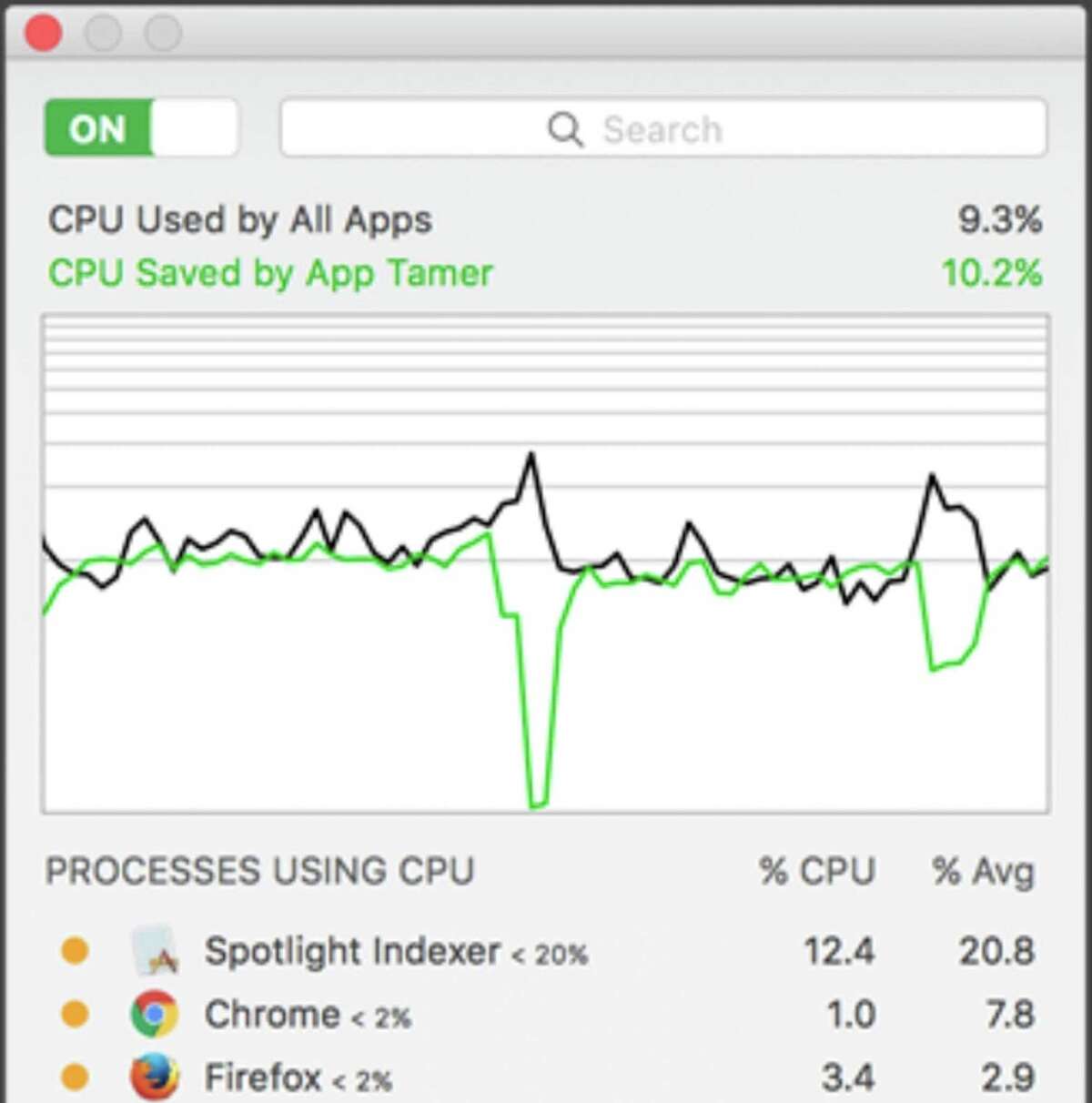 App Tamer, which lets me slow down or stop apps that use too much CPU.