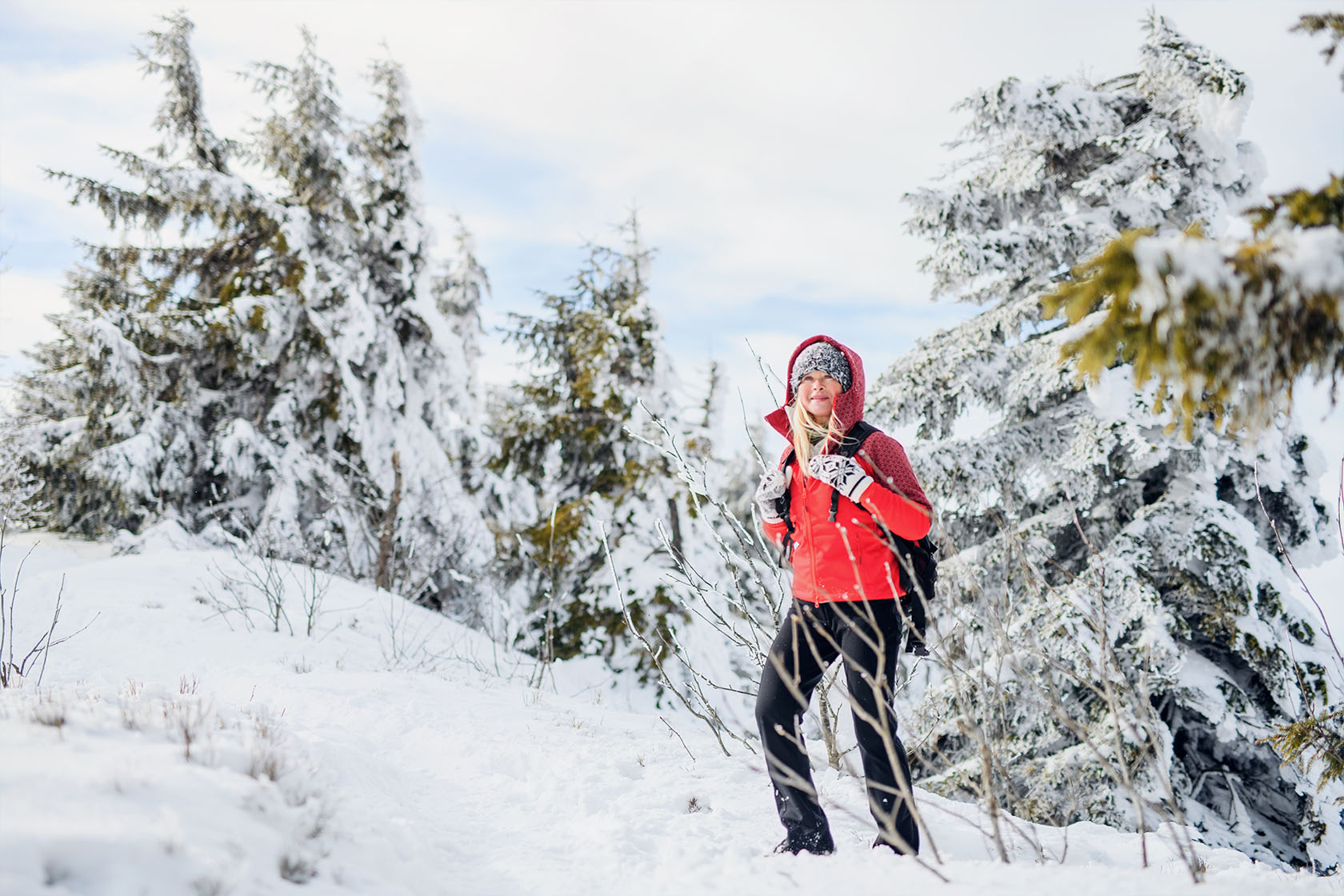 Winter hike outfit