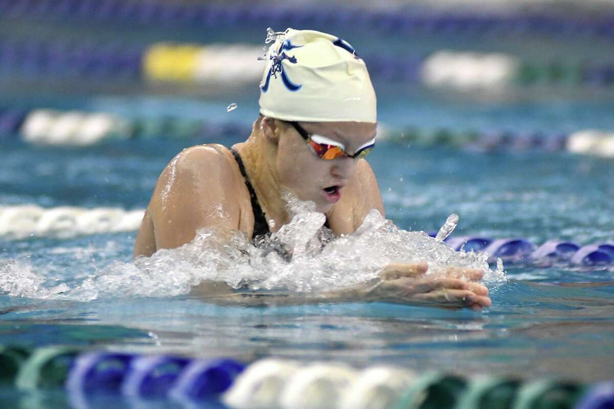 Kingwood sophomore Madi Lloyd competes in the Girls 200 Yard IM during the 2019 District 21-6A Swimming & Diving Championships at the Galena Park ISD Natatorium on Jan. 19, 2019.