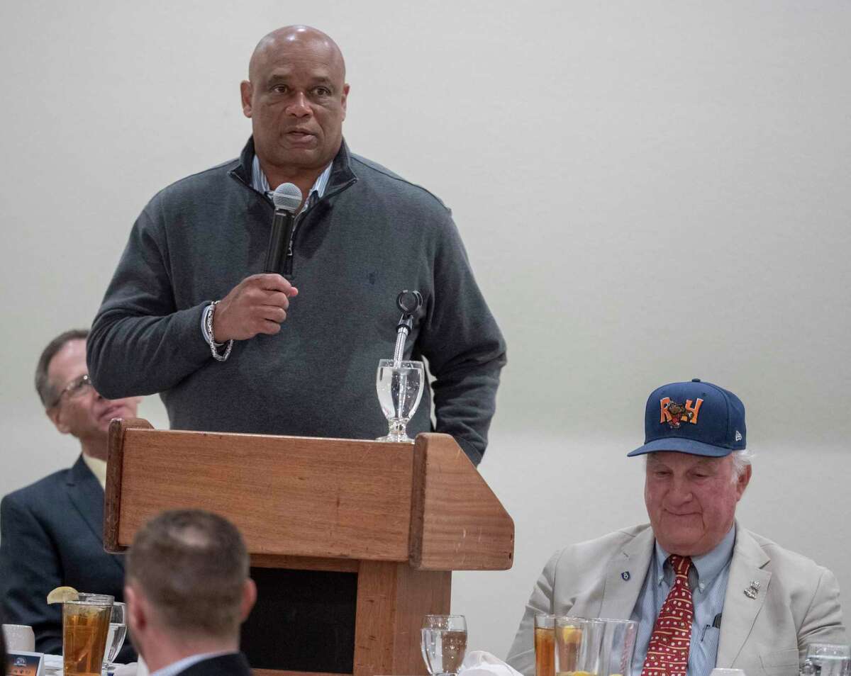 Tony Hill, Cowboys legend, speaks 02/10/2022 at the West Texas Sports Banquet at Midland Country Club. Tim Fischer/Reporter-Telegram