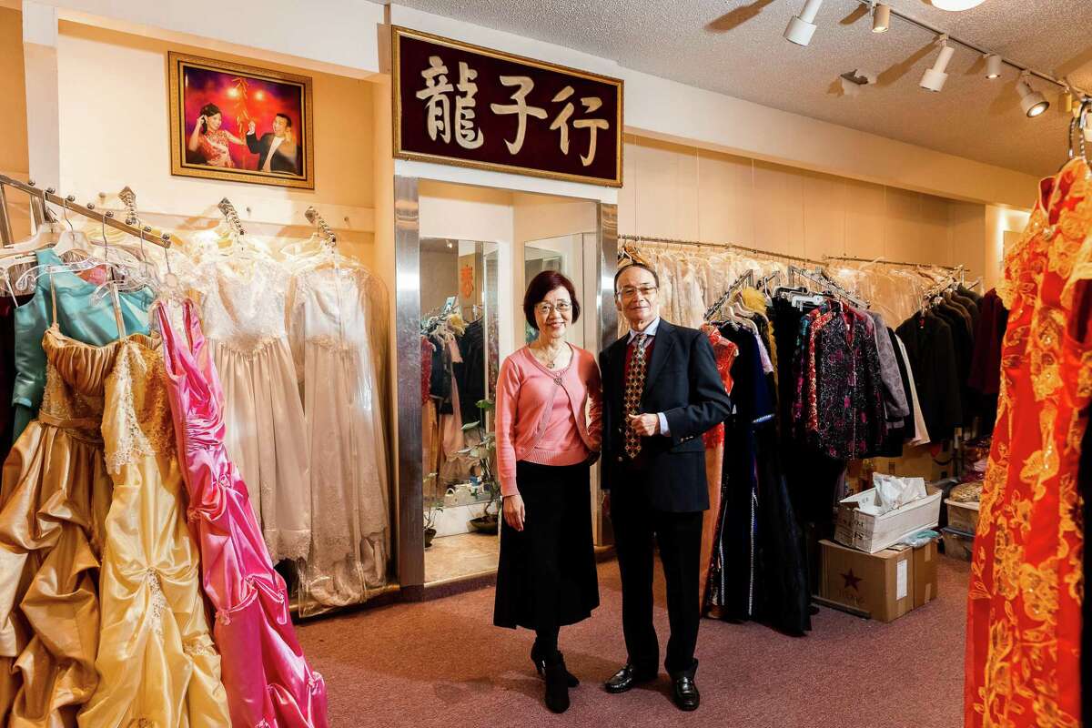 Co-owners Henrietta and Thomas Tam in their dress shop, Dragon Seed, in San Francisco’s Chinatown.