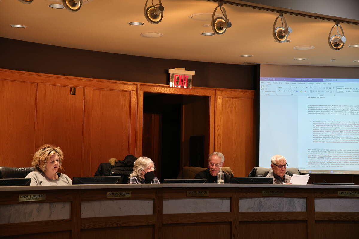 Manistee City Council members take part in a work session on Feb. 8. 