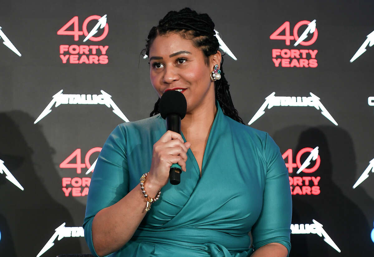 San Francisco Mayor London Breed attends the Metallica 40th Anniversary Celebration at Chase Center on Dec. 16, 2021, in San Francisco.