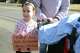 Sydney Palmer, a 7-year-old first grader from Watertown, poses as she is interviewed during a rally in front of The Catholic Center, in Bridgeport, Conn. Feb. 11, 2022. While Palmer attends a Catholic school in the Diocese of Hartford, her mother, Ashley Audin, decided to travel to Bridgeport to show support for parents and students from the Diocese of Bridgeport who organized the Friday rally following a recent decision for area Catholic schools to go mask-optional at the end of the month.