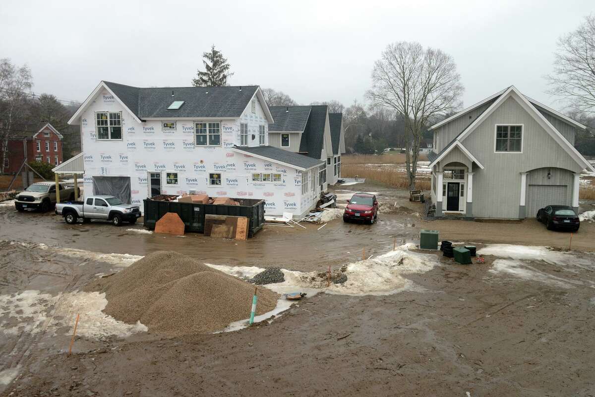 The General’s Residence development currently under construction in Madison, Conn. Feb. 7, 2022.